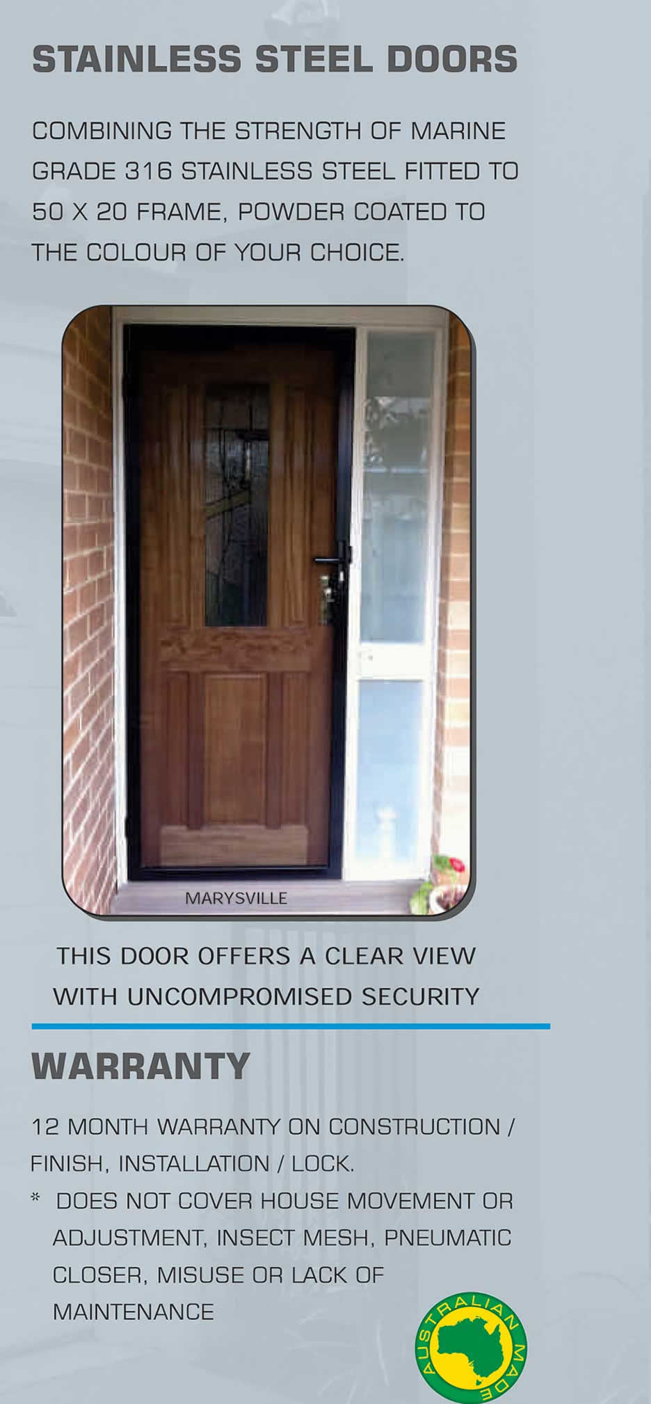 stainless steel doors