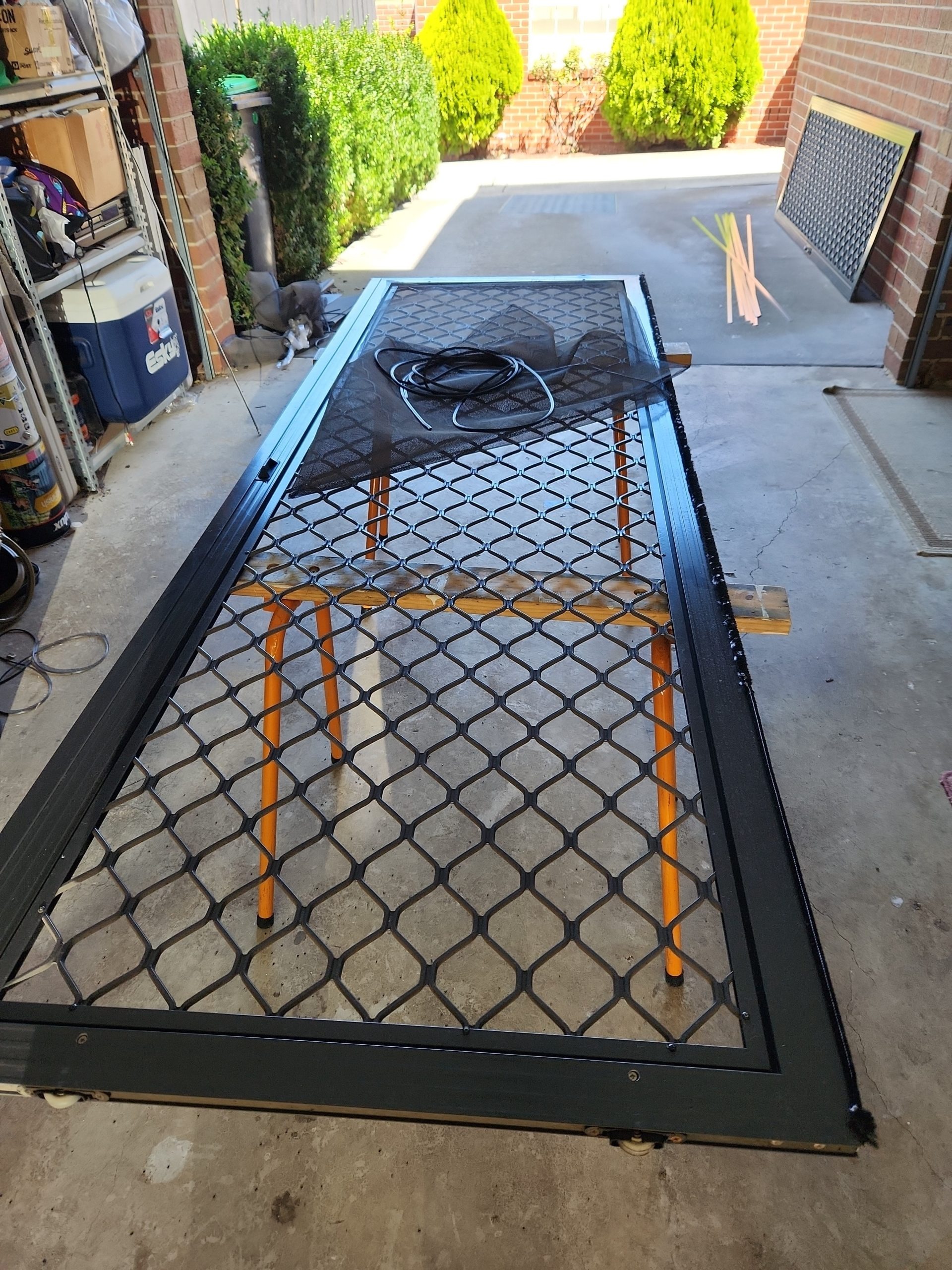 Mesh Replacement, Security Door Lock Repair Service, Powder Coating Solutions & Steel Door Restoration. 1 Re-Meshing Screen Door Preparing To Install Privacy Mesh