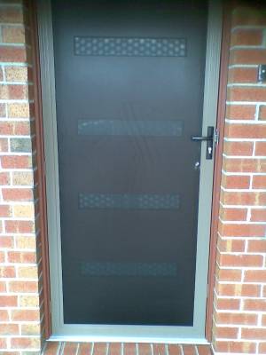 CB: 34 Clear Breeze Perforated Mesh Security Hinged Door With Triple Lock