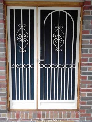 CB: 38 Clear Breeze Cobram Steel Security Door & Side Panel With High Strength Privacy Black Mesh.