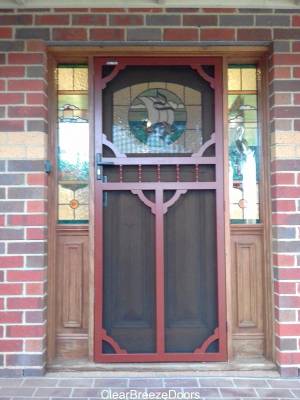 CB: 34 Clear Breeze Steel Dalesford Four With Stainless Steel Mesh In Manor Red.