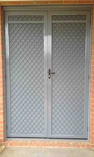 Cb: 22 Clear Breeze Standard Diamond Grille Double Screen Doors Over Sized 2.4 Mts With Top Panel Feature Colour Notre Damme.