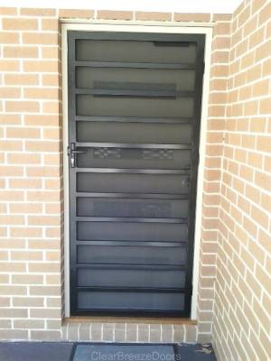 CB: 17 Black Mildura Steel Security Door With Privacy Mesh
