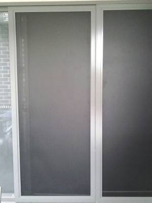 CB: 11 Stacker Sliders Perforated Black Mesh Door 900mm Wide Each Screen Door In Woodland Grey Colour