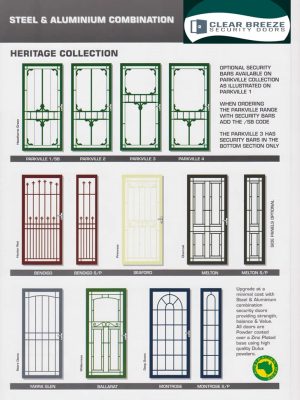 Steel Grille Aluminium Frame Combination Range Of Security Doors